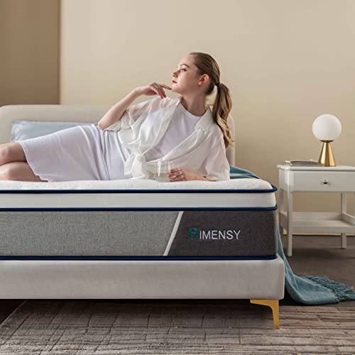 Rimensy Twin Mattress,8 Inch Hybrid Mattress in a Box,Gel Memory Foam Mattress,Individually Wrapped Pocket Coils Innerspring Mattress for Motion Isolation,Medium Firm,Twin Size Mattress,39"*75"*8"