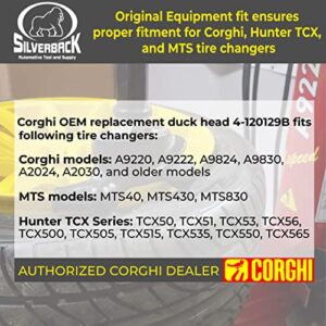 Corghi Wing Style Black Plastic Duckhead. Mount/Demount Head Part Number 4-120129B. Fits Corghi, Hunter TCX, MTS tire Changers. OEM Replacement Part, SB-4-120129B