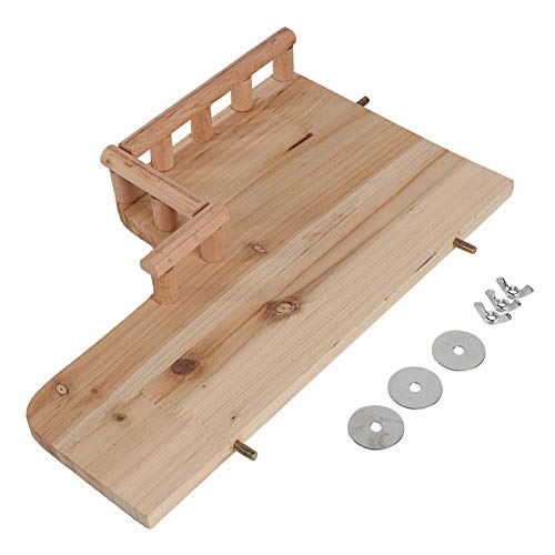 Wooden Corner Platform Shelf Rest, Wood Bird Perch Parrot Hamster Neighbor Totoro Birdcage Stands Dwarf Hamster Climbing Board Small Pet Cage Pedal Toys Railing for Guinea Pig Chinchilla Rat Parakeet