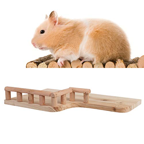 Wooden Corner Platform Shelf Rest, Wood Bird Perch Parrot Hamster Neighbor Totoro Birdcage Stands Dwarf Hamster Climbing Board Small Pet Cage Pedal Toys Railing for Guinea Pig Chinchilla Rat Parakeet