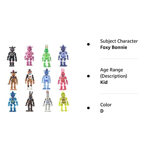 MOV Lightening Toy Security Breach Series Foxy Bonnie Fazbear PVC Action Figures Models Dolls Birthday Gift Toys for Kids (d)