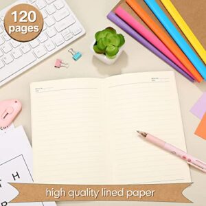 Composition Notebook Journals A5 Kraft Notebooks Kraft Cover with Rainbow Spines,120 Pages Ruled Lined Paper Notebook Bulk for Kids Students Office School Supplies, 8.3 x 5.5 Inch (48 Pcs)