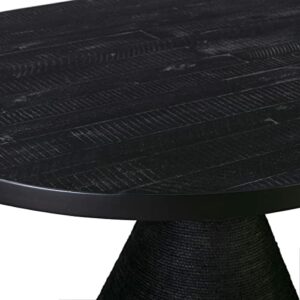 TOV Furniture Rishi 30" H Oval Rope Modern Acacia Wood Dining Table in Black