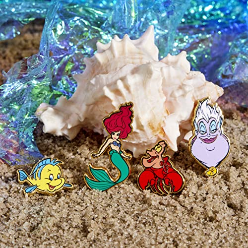 Loungefly Disney The Little Mermaid 4-Piece Pin Set (Ariel, Flounder, Sebastian, Ursula), Amazon Exclusive