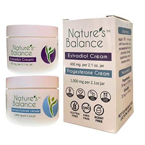 Nature's Balance - Non-GMO Bio-Identical Estrogen and Progesterone Cream - Free from Petrochemicals, Preservatives, Soy Artificial Fragrances - Made in The USA - Vegan Friendly, 4.2 Ounce