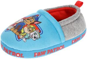 paw patrol toddler slippers, a-line novelty slippers, chase, marshall, everest, skye, blue, size 11/12 toddler
