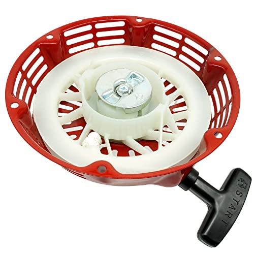 LUSQI Recoil Starter for Honda GX390 Lawn Mower Engines Motor， Pull Start Assembly for Honda GX340 Generator, Red Pull Starter for Honda Parts, 28400-ZE3-W01 28400-ZE3-W01ZA