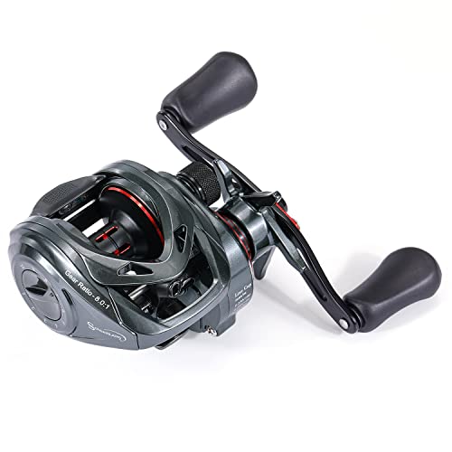 Sougayilang Baitcasting Fishing Reel, 8:1 High Speed Gear Ratio Super Smooth and Powerful Low Profile Baitcaster Reel with Maganic Brake System for Freshwater,Saltwater Best Gifts