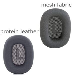 Ear Cushions for appple AirPods Max Replacement Leather earpads Sweat Proof Ear Cups Cushion Replace for airpod max Headphone with Protein Leather Memory Foam and Magnet (Space Gray)