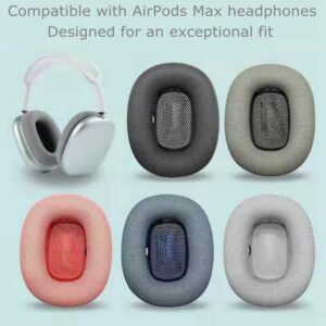 Ear Cushions for appple AirPods Max Replacement Leather earpads Sweat Proof Ear Cups Cushion Replace for airpod max Headphone with Protein Leather Memory Foam and Magnet (Space Gray)