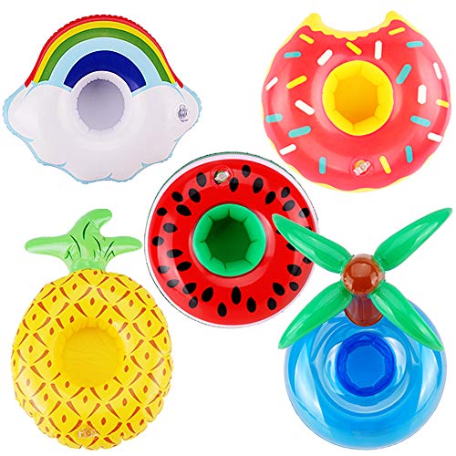 E-TING 5 Sets Beach Bikini Swimsuit Bathing Doll Clothes One-Piece Swimwear with 5 Pairs Shoes + 5PCS Swim Ring Summer Fun Swimming Pool Float Raft Lilo Lifebuoy for 11.5 inch Girl Dolls