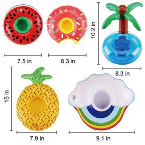 E-TING 5 Sets Beach Bikini Swimsuit Bathing Doll Clothes One-Piece Swimwear with 5 Pairs Shoes + 5PCS Swim Ring Summer Fun Swimming Pool Float Raft Lilo Lifebuoy for 11.5 inch Girl Dolls