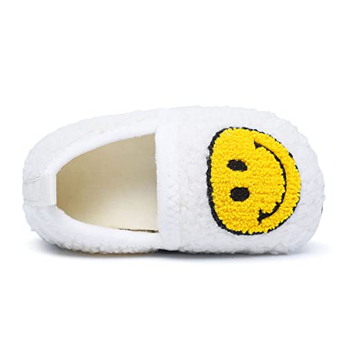 UCUHNB Slippers For Kids Indoor Face Shoes Toddler Boys Girls House Slippers Lightweight Home Shoes White 6.5-7.5Toddler