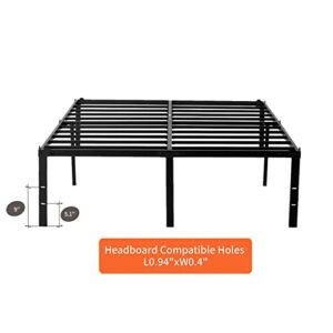 Veezyo Metal Bed Frame Full - 18 Inch Black Metal Platform Bed Frame, Easy Assembly with Large Storage Space, 3,500lbs Heavy Duty, No Box Spring Needed (Full)