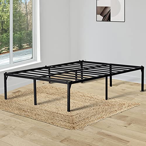 Veezyo Metal Bed Frame Full - 18 Inch Black Metal Platform Bed Frame, Easy Assembly with Large Storage Space, 3,500lbs Heavy Duty, No Box Spring Needed (Full)