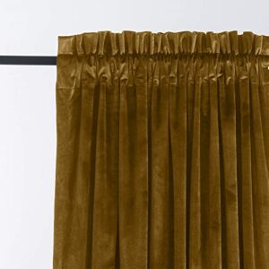 EHLDekol Velvet Curtains 96 inches: Heavy Duty Luxurious Velvet Drapes Set for Home Theater/Living Room/Bedroom W52 x L96 inches 2 Panels Marigold