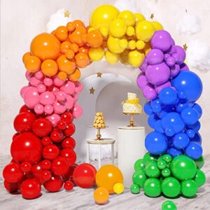 hdo rainbow balloon arch kit, 147pcs rainbow balloons garland 18"+12"+10"+5" party balloons decoration for birthday thanksgiving baby shower bridal party (rainbow)