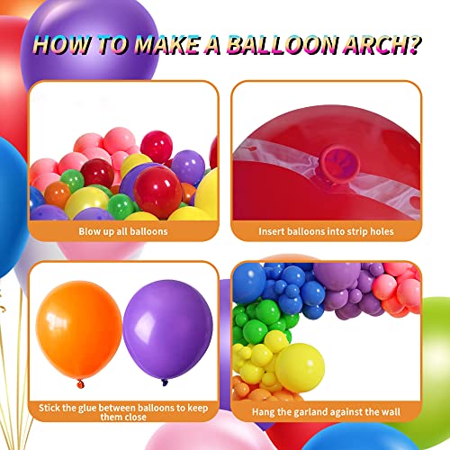 HDO Rainbow Balloon Arch Kit, 147Pcs Rainbow Balloons Garland 18"+12"+10"+5" Party Balloons Decoration for Birthday Thanksgiving Baby Shower Bridal Party (Rainbow)