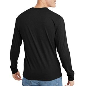 Hanes Originals Men's Tri-Blend Long Sleeve T-Shirt, Black, X Large