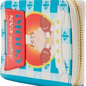 Loungefly Disney Ratatouille 15th Anniversary Gusteau's Cookbook Zip Around Faux Leather Wallet,Lightweight,Blue