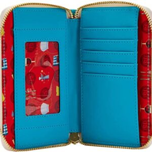 Loungefly Disney Ratatouille 15th Anniversary Gusteau's Cookbook Zip Around Faux Leather Wallet,Lightweight,Blue