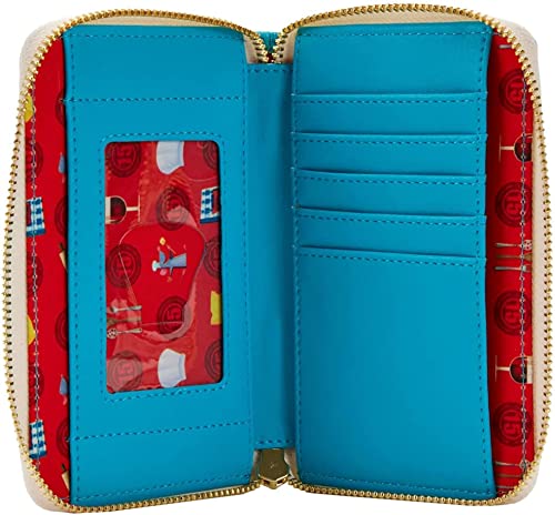 Loungefly Disney Ratatouille 15th Anniversary Gusteau's Cookbook Zip Around Faux Leather Wallet,Lightweight,Blue