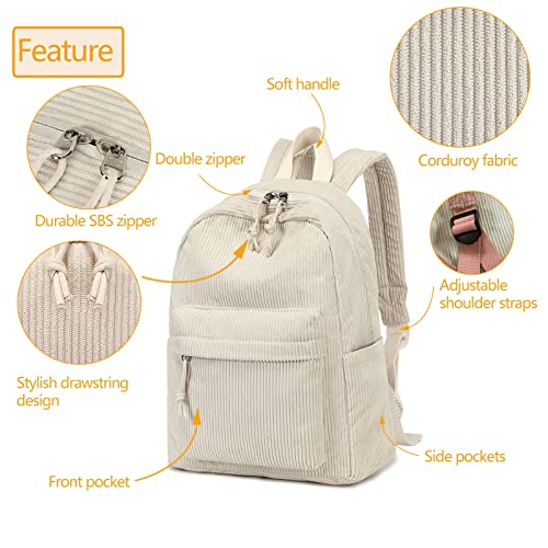 BTOOP Mini Backpack Womens Girls Corduroy Small Backpacks Purse Little Bookbag for Teens Adult Casual School Travel Daypack