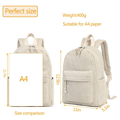 BTOOP Mini Backpack Womens Girls Corduroy Small Backpacks Purse Little Bookbag for Teens Adult Casual School Travel Daypack