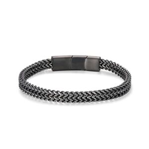 lucky2+7 bracelets for men-stainless steel magnetic clasp franco chain mens bracelet