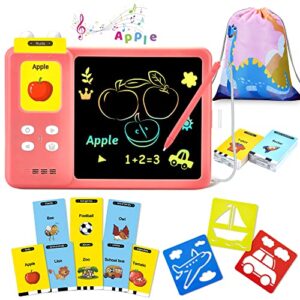 learning toys gifts for toddlers girls 3 4 5 6 year olds, talking flash cards writing tablet 222 sight words, speech therapy sensory autism toys educational lcd drawing doodle board