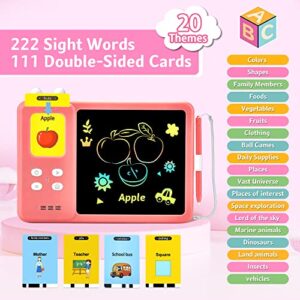 Learning Toys Gifts for Toddlers Girls 3 4 5 6 Year Olds, Talking Flash Cards Writing Tablet 222 Sight Words, Speech Therapy Sensory Autism Toys Educational LCD Drawing Doodle Board