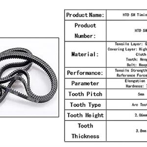 Xianglaa-Timing Belt HTD Conveyor Belts 1035-5M-25, 15/20/28mm Width Closed Loop Belts, C=1035mm, Arc Tooth Conveyor Rubber Timing Belts, 207T, Pulley Belt (Length : 1035-5M, Width : Width 22mm)