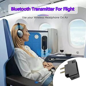 Bluetooth Flight Transmitter, Wireless 5.0 Airplane Airline Airport A2DP Adapter for Bose 700 QC45 QC35,Sony WH-1000XM5,Anker Soundcore Life Q45,Sennheiser Momentum 4,Apple Airpods Pro Max Headphones