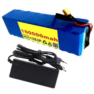 tiahf 5pcs 48v 100ah ebike battery, 13s3p lithium ion scooter battery pack with charger, built-in bms with xt60 plug + charger, for 250w~1000w motor ebike electric bicycle