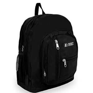 Everest Double Main Compartment Backpack, Black, One Size