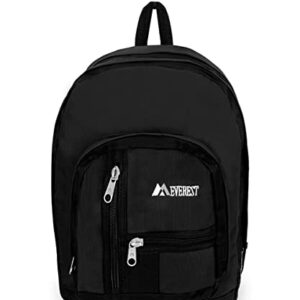 Everest Double Main Compartment Backpack, Black, One Size