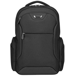 targus corporate traveler checkpoint-friendly professional business laptop backpack with protective sleeve for 15.6-inch laptop, black (cuct02b)