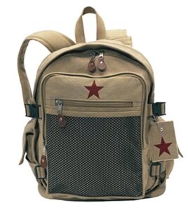rothco vintage canvas backpack ii/star - khaki