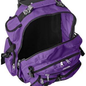 Everest Deluxe Wheeled Backpack, Dark Purple, One Size