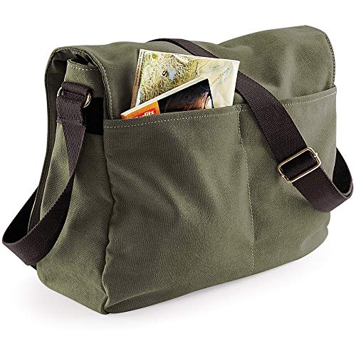 Quadra Vintage Canvas Despatch Bag - 3.6 Gal (One Size) (Vintage Black)