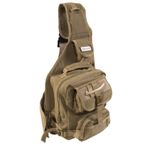 Eurosport Urban Style Canvas Sling Backpack B411, Khaki.