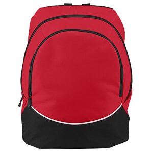 augusta sportswear large tri-color backpack, one size, red/black/white