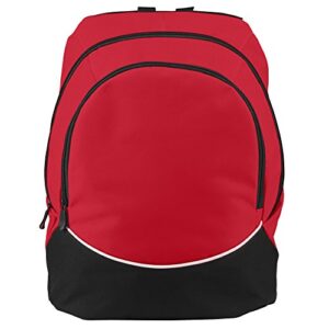 Augusta Sportswear Large Tri-Color Backpack, One Size, Red/Black/White