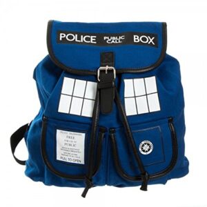 bioworld doctor who tardis knapsack backpack 14 x 17in