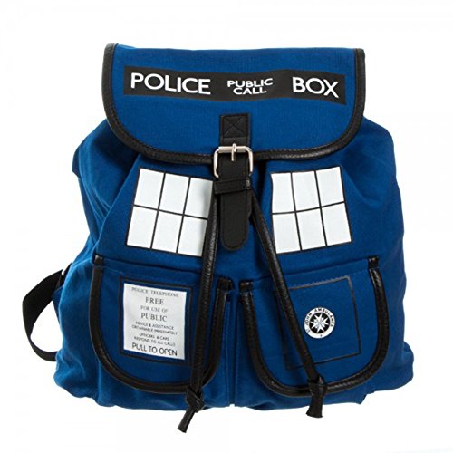 Bioworld Doctor Who Tardis Knapsack Backpack 14 x 17in