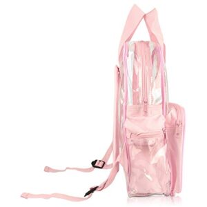 DALIX Small Clear Backpack Bag in Pink