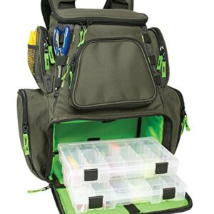 Custom Leathercraft Wild River WT3606 Multi-Tackle Large Backpack with Two 3600 Style Trays, One Size, Green