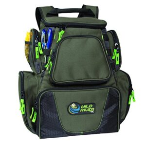 Custom Leathercraft Wild River WT3606 Multi-Tackle Large Backpack with Two 3600 Style Trays, One Size, Green