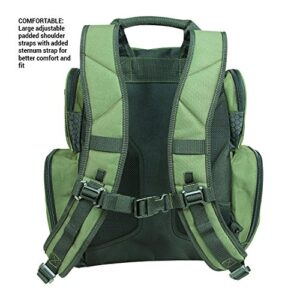 Custom Leathercraft Wild River WT3606 Multi-Tackle Large Backpack with Two 3600 Style Trays, One Size, Green