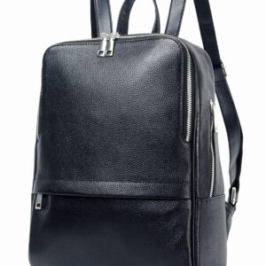 COOLCY Women Real Genuine Leather Backpack purse Fashion Bag (Black)